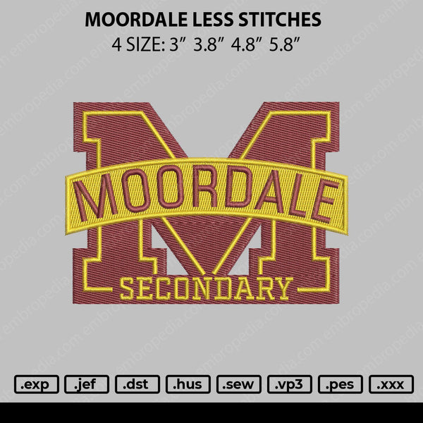 Moordale Less Stitches Embroidery File 4 size