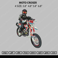 Moto Croser Embroidery File 4 size