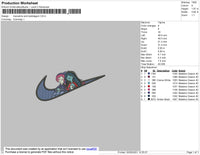 Marceline & Bubblegum Swoosh Embroidery File 4 size