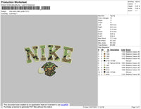 Nike Camo Baby Yoda Embroidery File 4 size