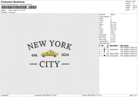 New York C Embroidery File 6 sizes