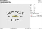 New York C Embroidery File 6 sizes