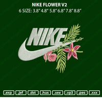 Nike Flower V2 Embroidery File 6 sizes