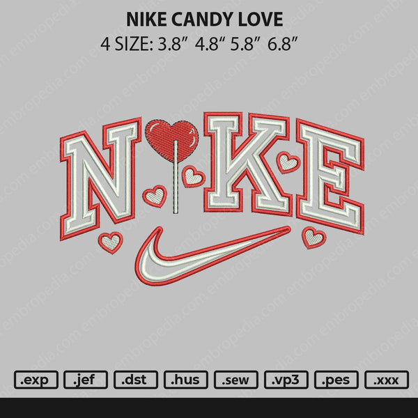 Nike Candy Love Embroidery File 4 size