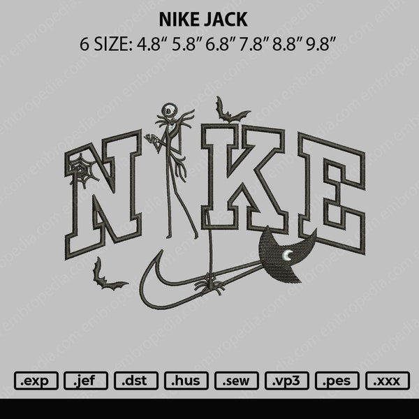 Nike Jack Halloween Embroidery File 5 sizes