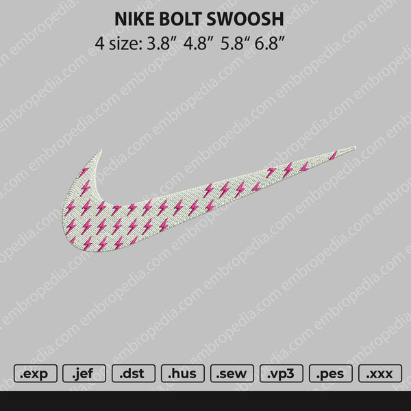 Nike Bolt Swoosh Emroidery File 4 size