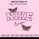 Nike Butterfly V3 Embroidery File 4 size