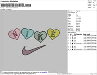 Nike Heart Swoosh Embroidery File 4 size