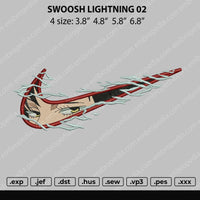 Swoosh Anime Lighting 02 Embroidery File 4 size