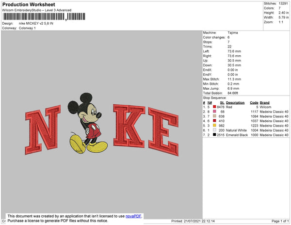 Nike Mickey V2 Embroidery File 4 size – Embropedia
