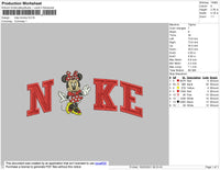Nike Minnie Embroidery File 4 size
