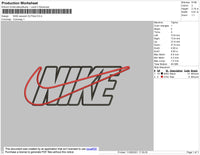 Nike Swoosh Outline Embroidery File 5 size