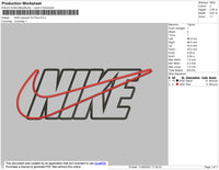 Nike Swoosh Outline Embroidery File 5 size