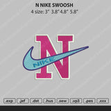 N Nike Swoosh Embroidery File 4 size