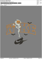 Nike Skeleton Pumpkin Embroidery File 6 sizes