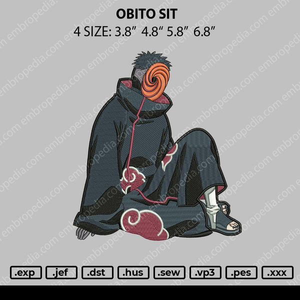 Obito Sit Embroidery File 4 size
