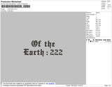 Of The Earth Text Embroidery File 4 size