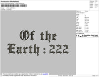 Of The Earth Text Embroidery File 4 size
