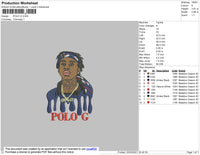 Polo G Embroidery File 4 size