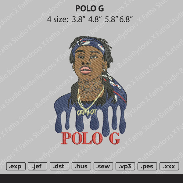 Polo G Embroidery File 4 size