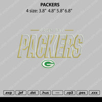 Packers Embroidery File 4 size