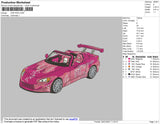 Pink Car Embroidery File 4 size