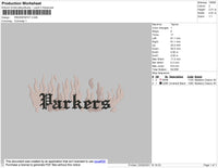 Parkers Flames Embroidery File 4 size