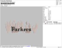 Parkers Flames Embroidery File 4 size