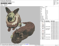 Rabbits 002 Embroidery File 4 size