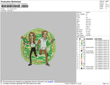 Ric N Morty 001 Embroidery File 4 size