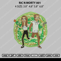 Ric N Morty 001 Embroidery File 4 size