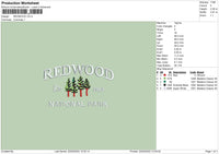 Redwood Embroidery File 4 size