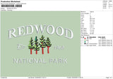 Redwood Embroidery File 4 size