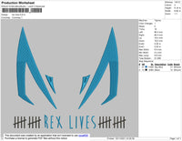Rex Lives Embroidery File 4 size