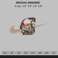 Swoosh Titan Armored Embroidery File 4 size