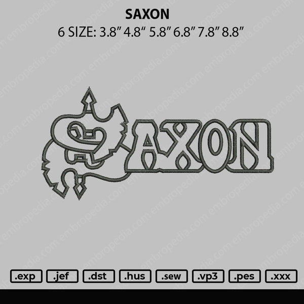 Saxon Embroidery File 6 sizes