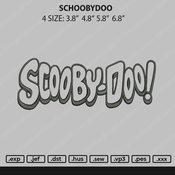 Scoobydoo Embroidery File 4 size