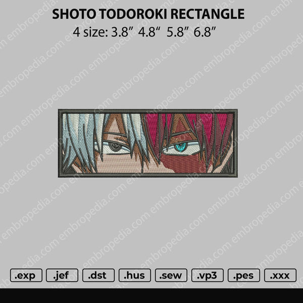 Shoto Todoroki Eyes Rectangle Embroidery File 4 Size