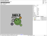 Smile Hug Embroidery File 4 size