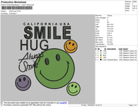 Smile Hug Embroidery File 4 size
