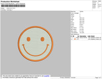 Smile Icon Embroidery File 4 size