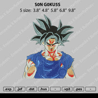 Son Goku Embroidery File 5 size