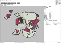 Snoopy Valentine V1 Embroidery File 4 size