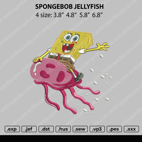 Spongebob Jellyfish Embroidery File 4 size – Embropedia