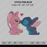 Stitch Pink Blue Embroidery File 4 size