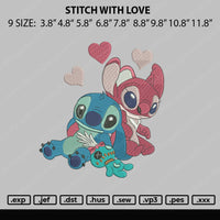 Stitch With Love And Toy Embroidery File 9 size