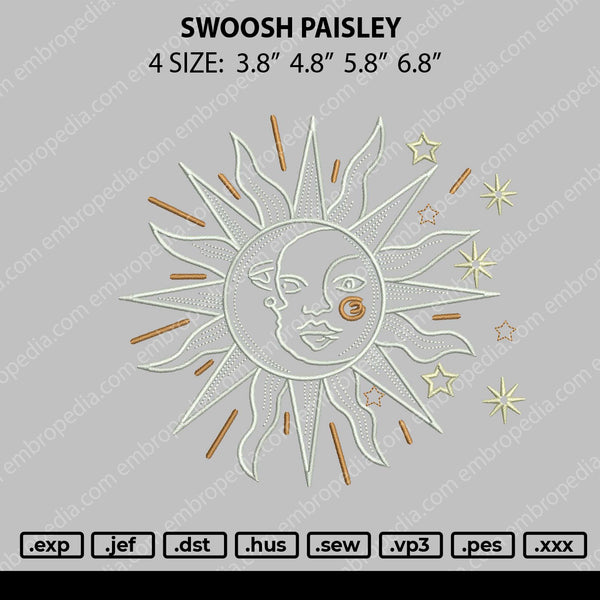 Sun Embroidery File 4 size