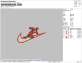 Swoosh Flash Embroidery File 4 size