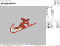 Swoosh Flash Embroidery File 4 size