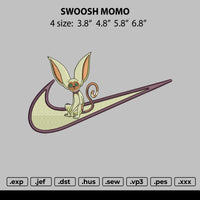 Swoosh Momo Embroidery File 4 size